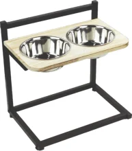 Comedouro Duplo Ajustável em Aço Inox 700ml Kala