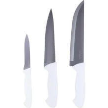Kit Facas para Cozinha em Aço Inox com Cabo PP 3 Peças Kala