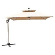 Ombrelone Lateral com LED, Painel solar e TOP Duplo KALA