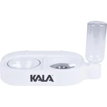 Tigela Antirrespingo Pets para Ração e Água Branca 1,5L Kala