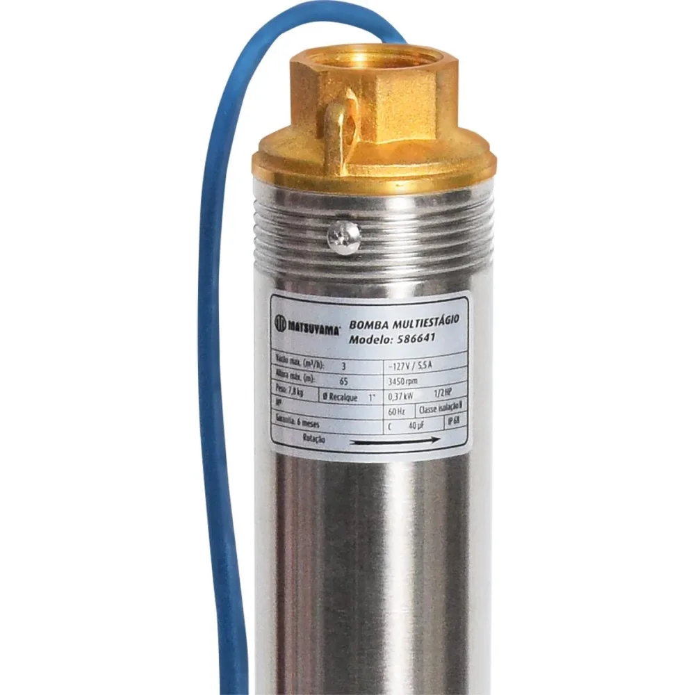 Bomba Multiestágio Caneta 25 16 Estágios 1/2 HP 127V MATSUYAMA