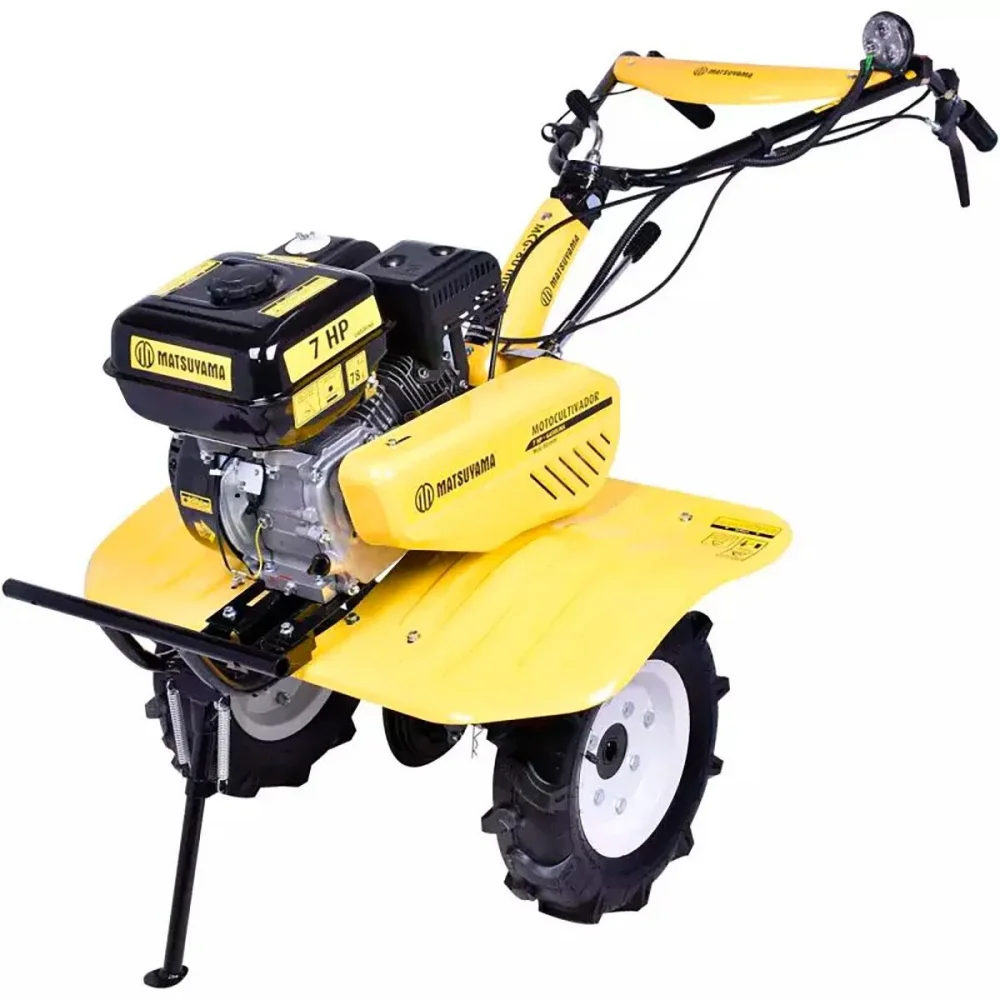 Motocultivador à Gasolina 7HP com Enxada e Rodas Matsuyama
