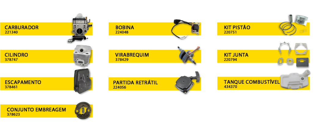 Peças de reposição  Roçadeira a Gasolina 42,7 CC 2 T Lateral Matsuyama
