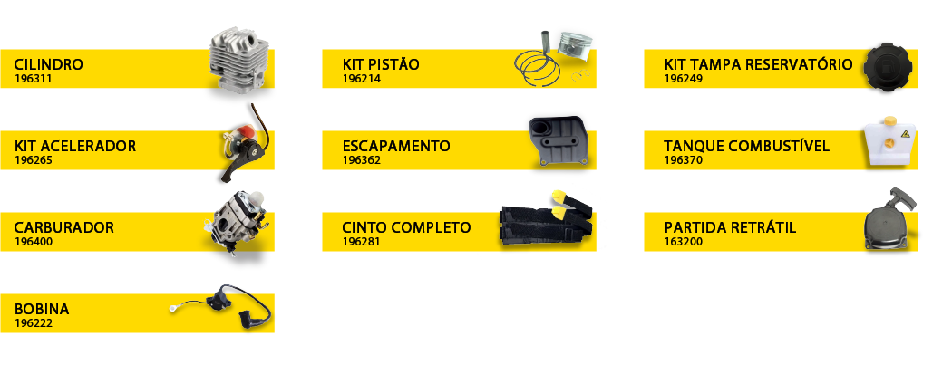 Peças de reposição  Pulverizador Costal a Gasolina 25 Litros 25,6CC Matsuyama