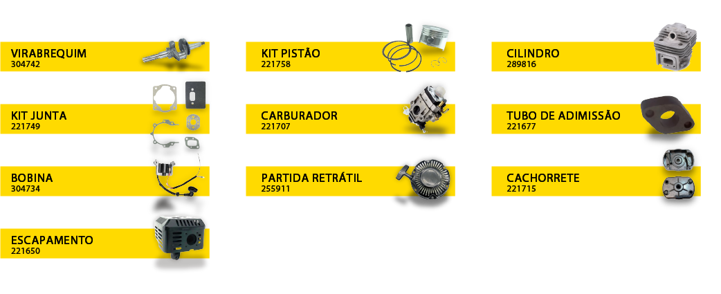 Peças de reposição  Soprador à Gasolina 25,4cc 7500rpm 4,8Kg Matsuyama