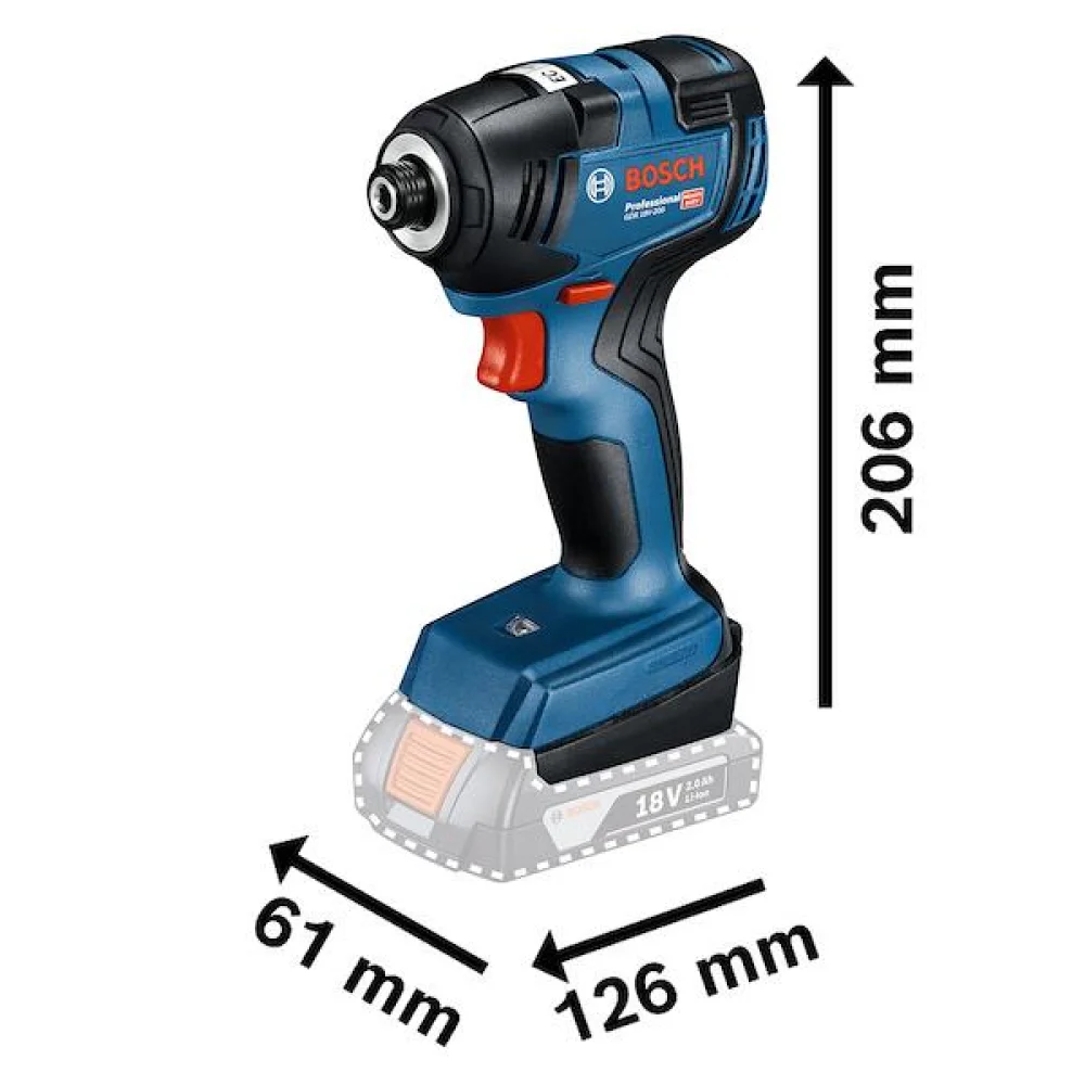 Kit Furadeira Chave 2Bat GSB185 GDR18V200 BOSCH