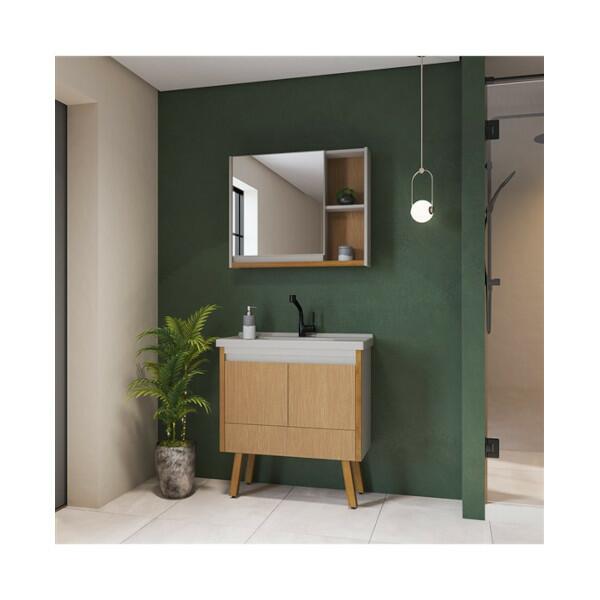 Gabinete Volga 80cm Fendi/Madeira para BanheiroSertão