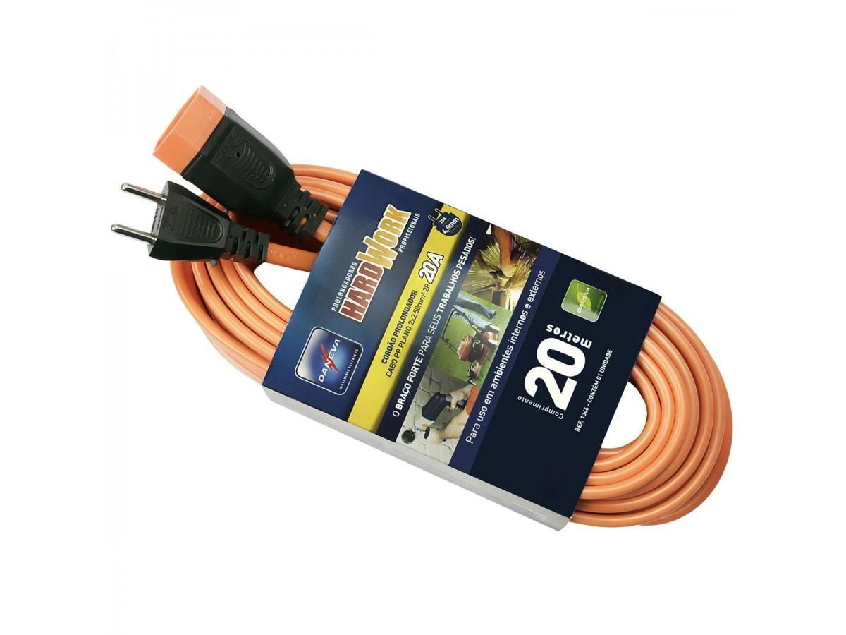 Extensão Elétrica Hardwork 20m Laranja 2P 2x25Sertão